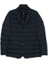 Herno Quilted Lightweight Down Coat With High Collar In Blue