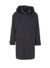 Herno Parka Jacket With Adjustable Drawstrings And Hood In Blue