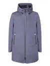 Herno Mesh Wool Parka In Blue