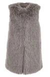 Herno Grey Sleeveless Vest With Concealed Closure On The Front In Ecofur Woman In Brown
