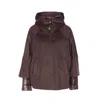 Herno Women Hood In Pure Cashmere And Ultralight Nylon In Brown