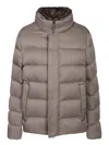 Herno Quilted High-neck Jacket In Brown