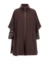 Herno Poncho In Luxury Wool And Nylon Ultralight In Brown