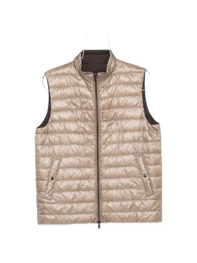 Herno Brown Reversible Padded Gilet In Neutral