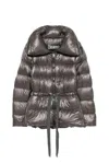 Herno Drawstring Nylon Down Jacket In Dark Gray
