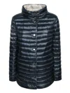Herno Lightweight Quilted Grey Jacket With High Collar In Blue