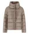 Herno High Collar Quilted Down Jacket In Gray