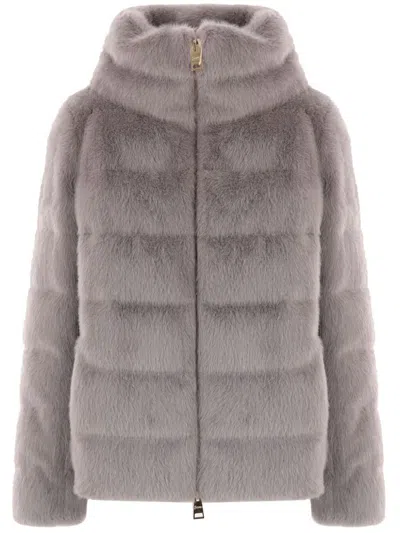 Herno Grey Polyester Clothing Jackets In Gray
