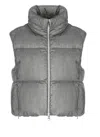 Herno High Neck Sleeveless Quilted Jacket In Gray