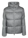 Herno Metallic Corduroy Down Jacket In Gray