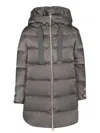 Herno A-shaped Down Jacket In High-density Satin In Gray