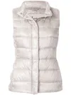 Herno Padded Zipped Vest In Grey