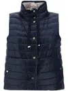 Herno Black Reversible Sleeveless Vest With High Drawstring Neck In Tech Fabric Woman In Grey