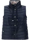 Herno Black Reversible Sleeveless Vest With High Drawstring Neck In Tech Fabric Woman In Grey