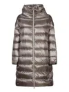 Herno Matilde Grey Down Jacket With Mock Neck And Two Front Welt Pockets With Button In Tech Fabric Woman In Grey
