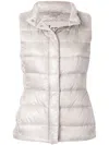Herno Padded Zipped Vest In Grey