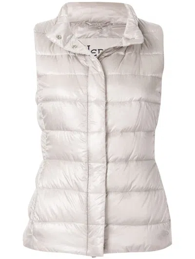 Herno Padded Zipped Vest In Grey