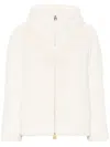 Herno Faux Fur Puffer Jacket With High Collar In White