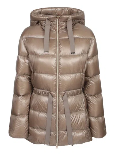 Herno Drawstring Hooded Down Jacket In Multi