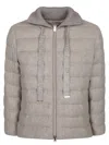 Herno Quilted Cashmere-wool Blend Jacket With Ribbed Collar And Padded Design In Nude