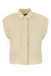 Herno Off White Nylon Vest In Pannascuro