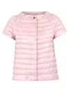 Herno Emilia Water-resistant Ultralight Nylon Puffer Cape In Pink