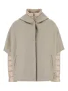 Herno Beige Cape-style Padded Jacket In Multi
