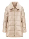 Herno Nylon Ultralight And Lady Alternative Fur A-shape Jacket In Neutral