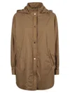 Herno Light Brown Hooded Jacket In Sand