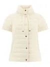 Herno High-neck Short Sleeved Padded Jacket In White