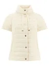 Herno High-neck Short Sleeved Padded Jacket In White