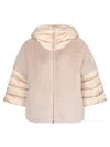Herno Quilted-panel Faux-fur Jacket In White