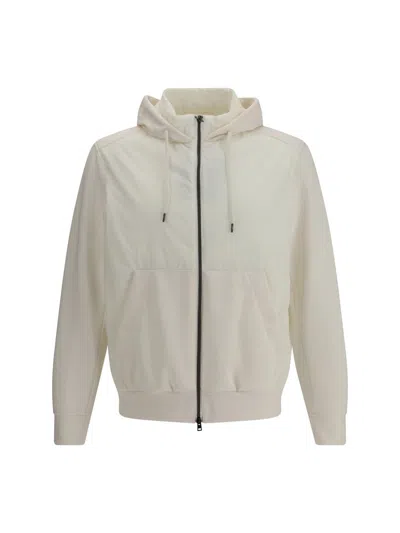 Herno Hooded Zip Jacket In Neutral