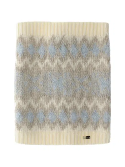 Herno Jacquard-knit Neck Warmer In Weiss