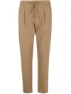 Herno Jogger In Light Cotton Stretch Trousers In Beige