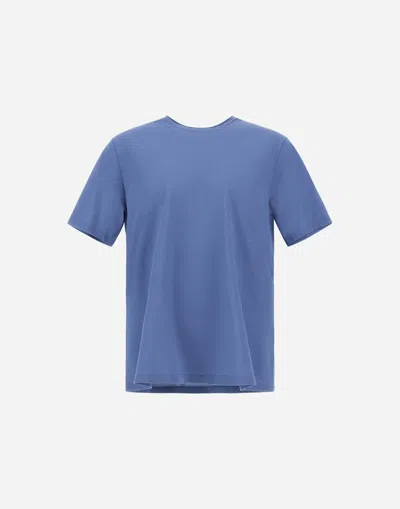 Herno Jersey Crepe T-shirt In Blue