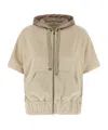 Herno Sweatshirt In Sponge Effect Sweater And Nylon Ultralight In Gray