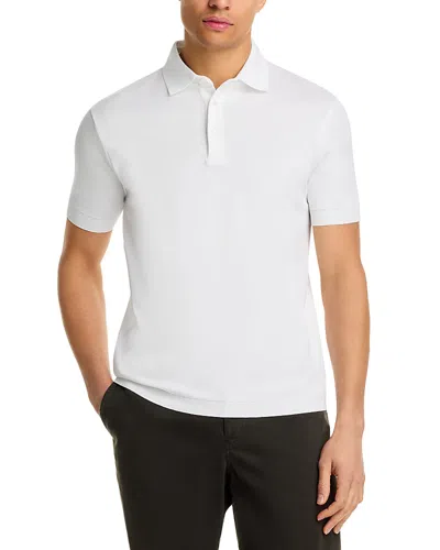 Herno Jersey Knit Effect Polo Shirt In White