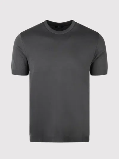 Herno Jersey Knit Effect T Shirt T-shirts In Black