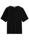Herno Pleated Short-sleeve T-shirt In Black