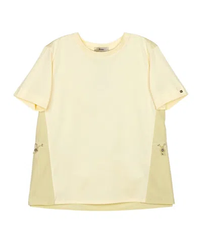Herno Jersey T-shirt In Yellow