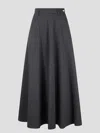 Herno Jersey Wool Skirt In Grey