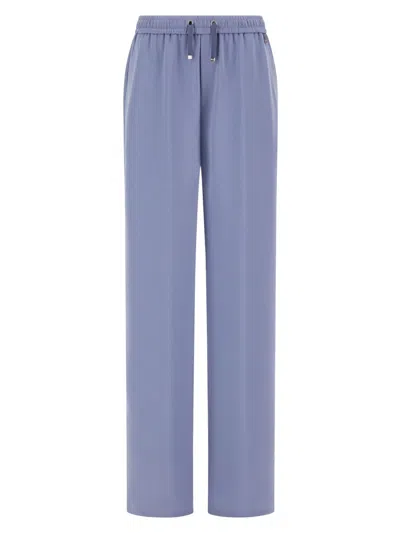 Herno Trousers Tailored Cut Side Pockets Detail In Blue