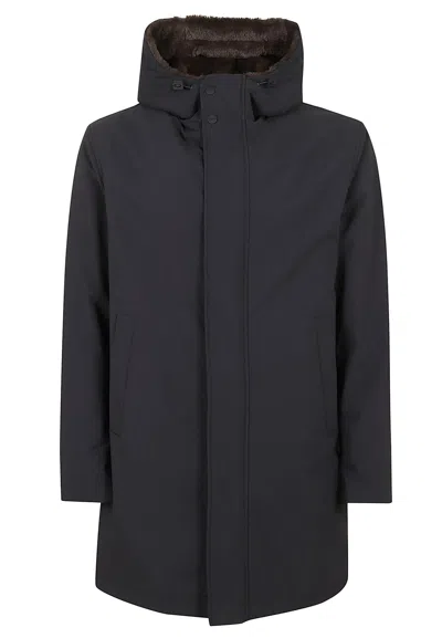Herno Keystone Faux-fur Lined Water-repellent Technical Parka In Black