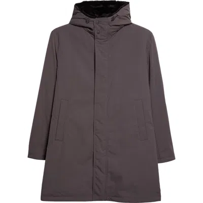 Herno Keystone Hooded Parka With Faux Fur Lining In Purple