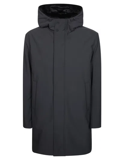 Herno Keystone Minimalist Matte Finish Plush Parka In Animal Print