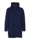 Herno Hooded Long Length Padded Coat With Button Pockets