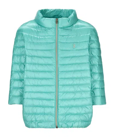 Herno Kids Logo Plaque Padded Jacket In Green