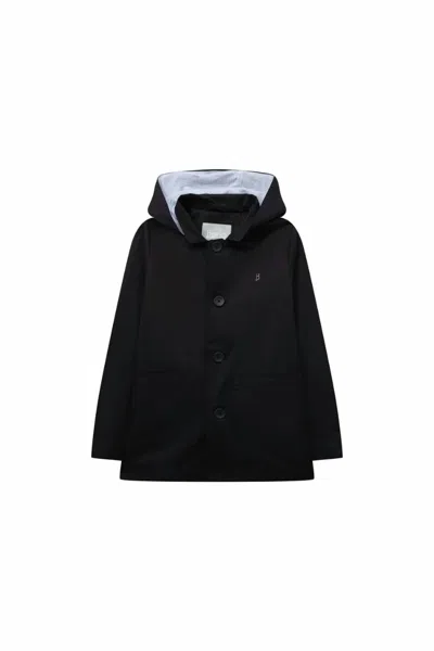 Herno Kids Outerwear Raincoat Jacket In Navy In Black