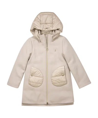 Herno Kids Panelled Hooded Coat In White